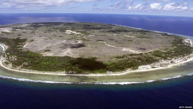 Foto aérea de Nauru.