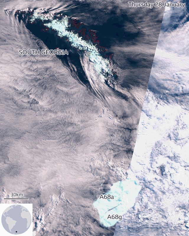 Спутниковый снимок айсберга