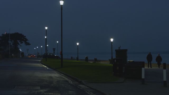 Paisaje nocturno de la bahía de Cowes.