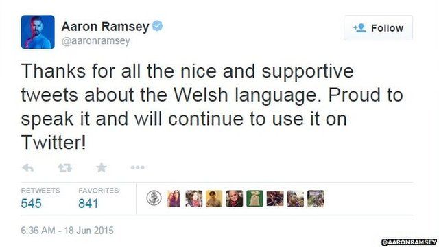 Trydariad Aaron Ramsey
