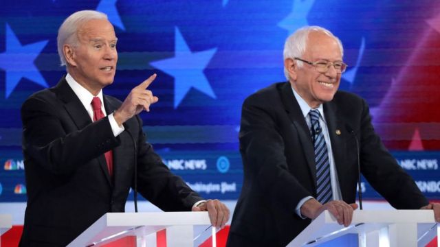 Biden and Bernie Sanders