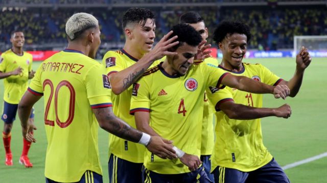 Luis Díaz con su selección