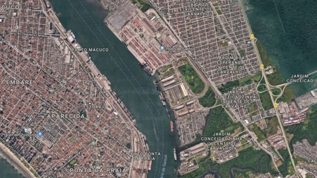 Vista aérea do Porto de Santos