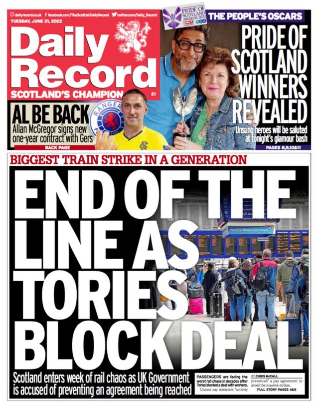 Scotland S Papers Uk Runs Into Buffers Amid Biggest Rail Strike c News