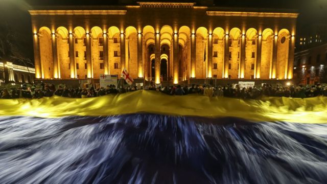 Акция в поддержку Украины в Тбилиси