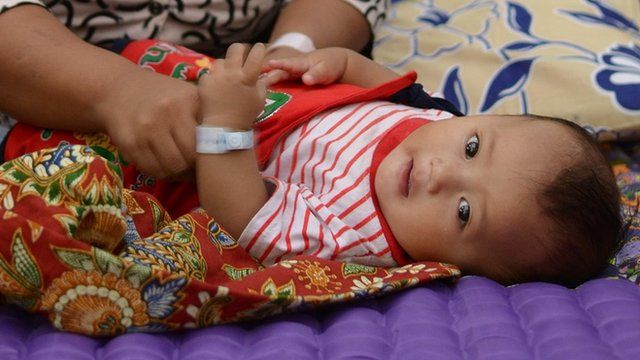 Picture of a baby in the Pekanbaru nursery