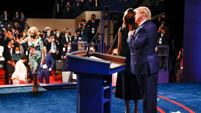 First Lady Melania joined President Trump after debate