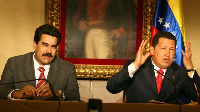 Nicolás Maduro y Hugo Chávez.