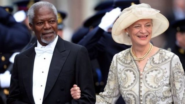 Bà Nane, vợ của Kofi Annan, đã ở bên chồng khi ông qua đời.