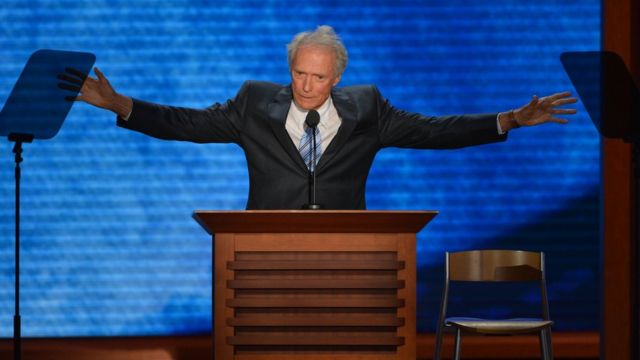 Clint Eastwood en la Convención republicana de 2012.