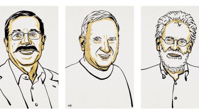 Caricatura de los ganadores del Nobel