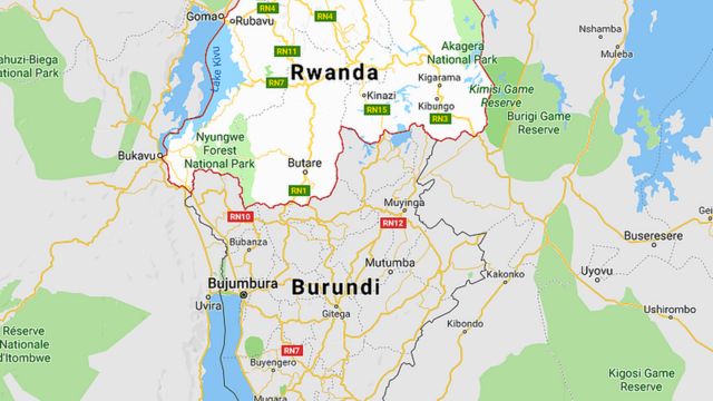 Ikarata yerekana agace k'umupaka w'u Rwanda n'u Burundi