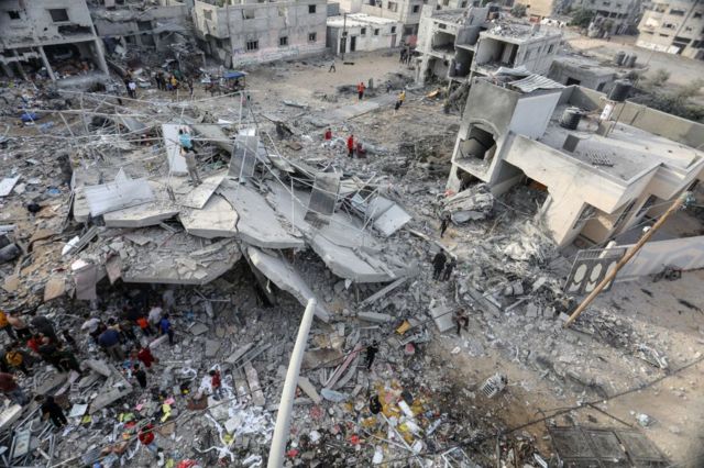 Destrucción en Gaza.