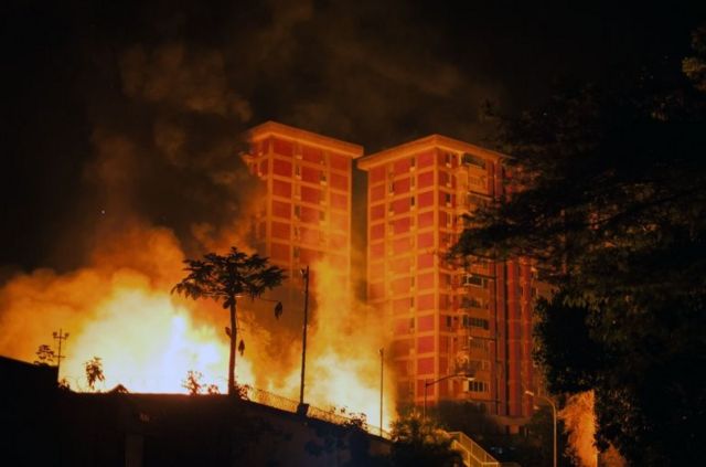 Incendio en subestación de Caracas.