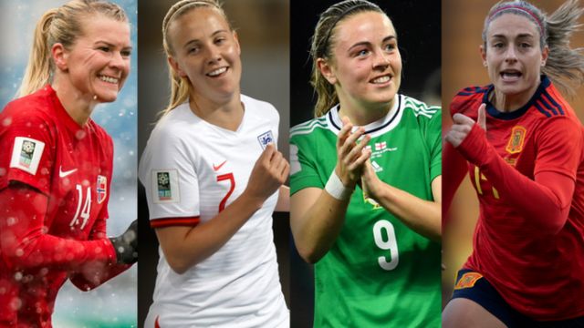 Norway's Ada Hegerberg (left), England's Beth Mead, Northern Ireland's Simone Magill and Spain's Alexia Putellas