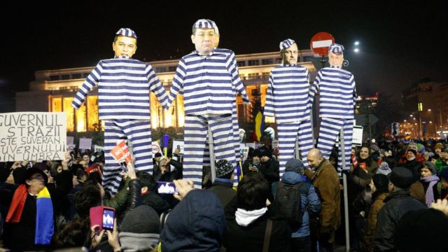 Protesta contra la corrupción en Rumania