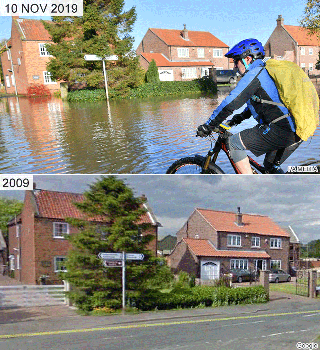 Fishlake before and after the flooding