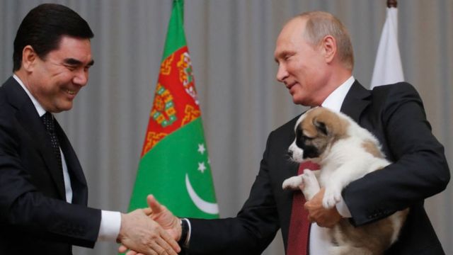 Гурбангулы Бердымухамедов и Владимир Путин, 2017 год