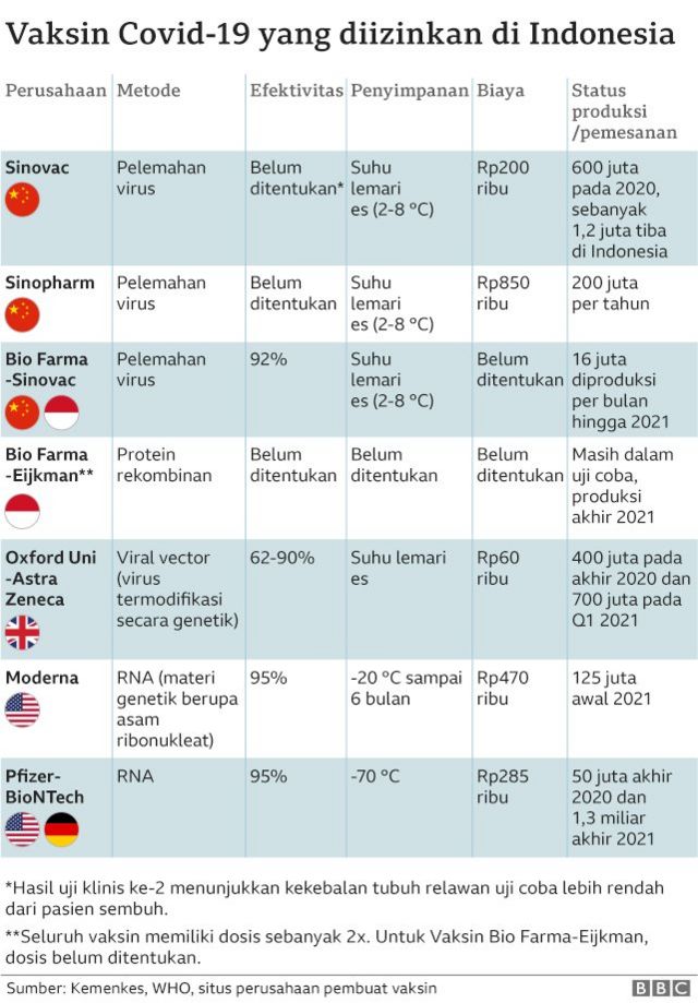 Vaksin Covid-19: Mana yang terbukti bekerja dan sedang dikembangkan