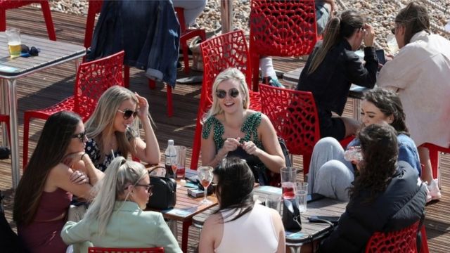 Women at a bar in Brighton