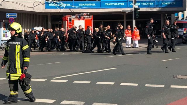 Police at the scene in Muenster