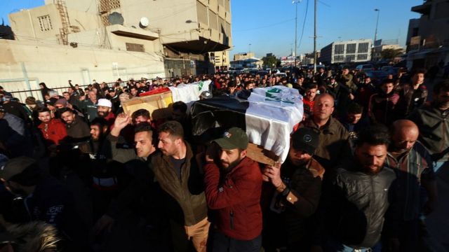 Funeral services for some of the victims of the attack on Thursday morning in Baghdad