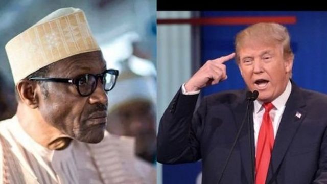 Shugaba Muhammadu Buhari na Najeriya da takwararsa Donald Trump