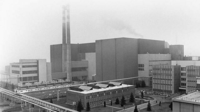 Paks nuclear power plant in 1990