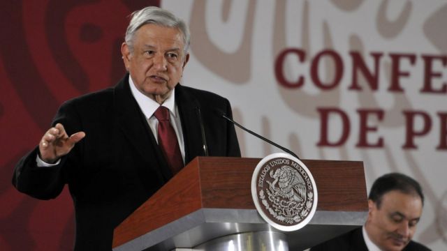 AMLO en una conferencia de prensa.
