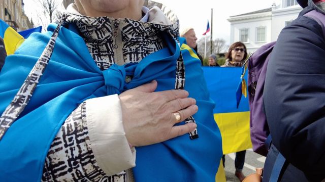 مظاهرة دعما لأوكرانيا في الدنمارك