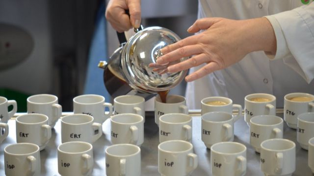 Teste às cegas de café