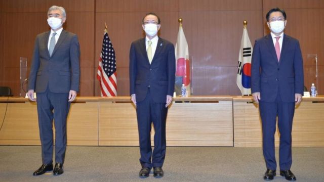 14일 일본 도쿄에서 한미일 3국 북핵 수석대표 회담이 열렸다