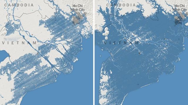 Các nhà khoa học Mỹ dự đoán miền Nam Việt Nam có thể chìm dưới mực nước biển vào năm 2050