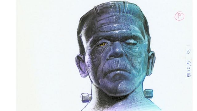 Dibujo del monstruo de Frankenstein.