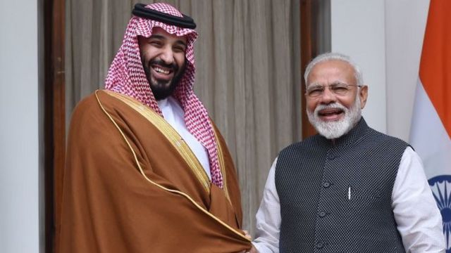 முகமது பின் சல்மான் மற்றும் இந்திய பிரதமர் நரேந்திர மோதி