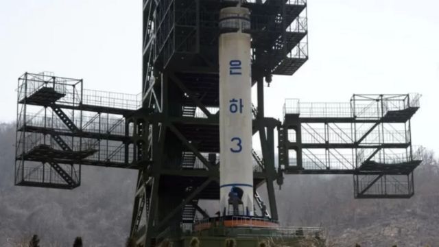 朝鲜在东仓里导弹发射场，据认为那里是朝鲜洲际弹道导弹的研发中心(photo:BBC)