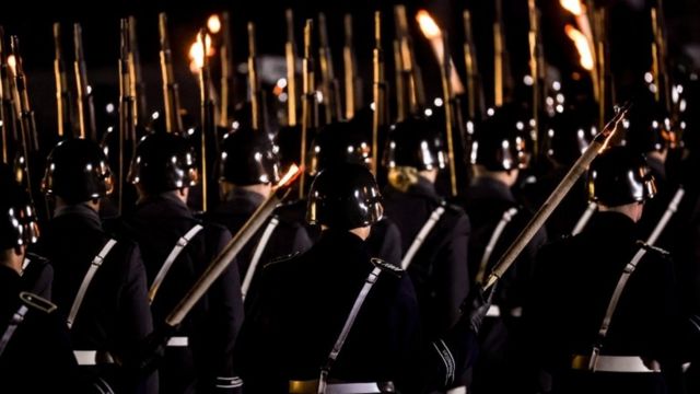 Desfile militar en honor a Angela Merkel