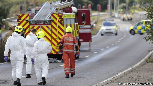 Scene of Shoreham air crash