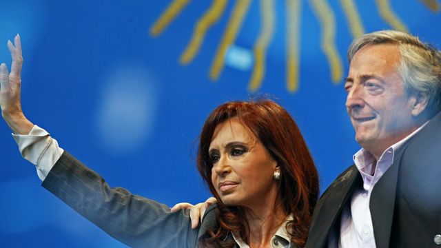 Cristina e Néstor Kirchner em 2008