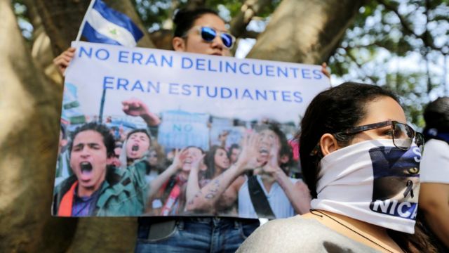 Manifestação em Manágua contra governo Ortega