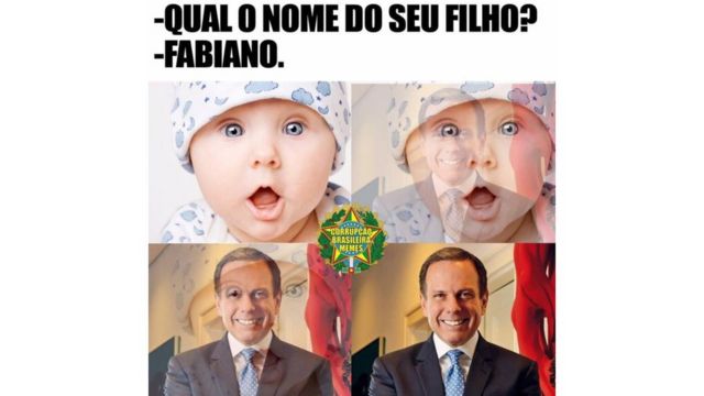 Meme relacionando o prefeito de São Paulo, João Doria, ao socalismo fabiano