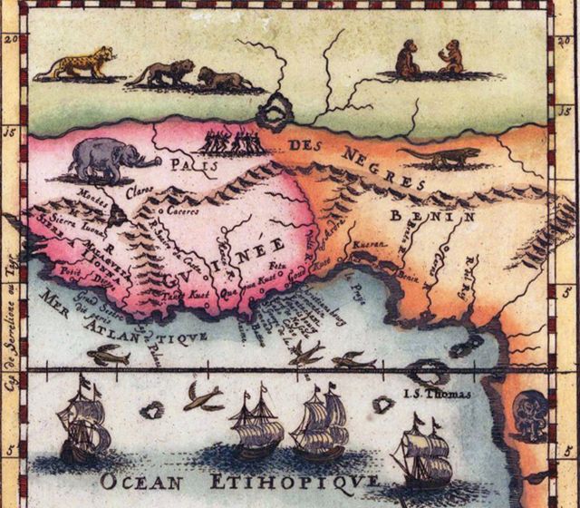 Mapa de Guinea y el Reino de Benín