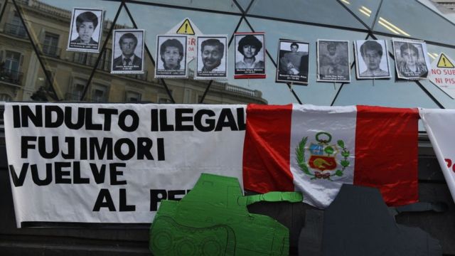Protesta contra el indulto a Fujimori.