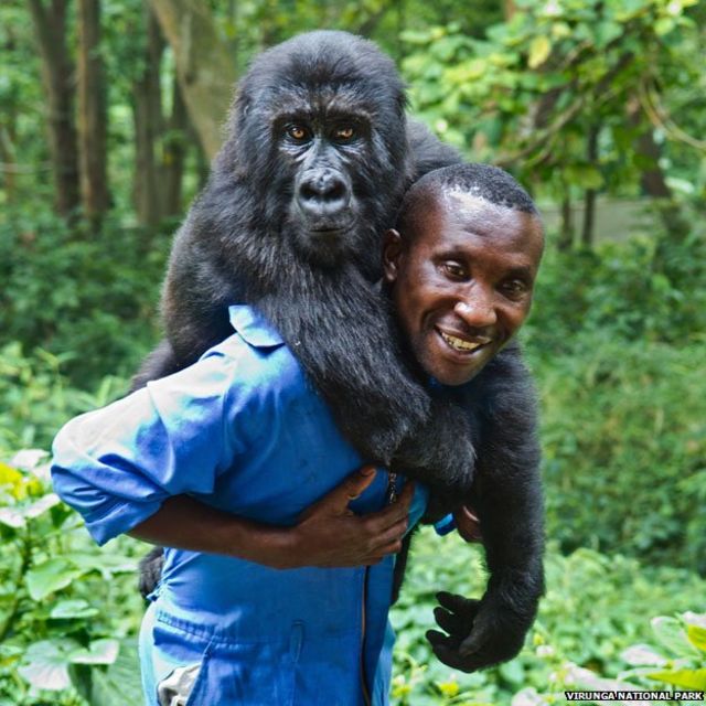 Andre Bauma with Ndakasi