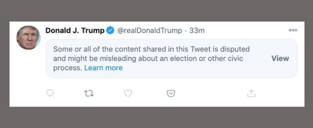 Us Election Twitter Hides Trump Tweet About Disappearing Lead c News