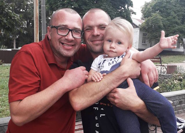 Ivan Skyba and Svyatoslav Turovsky with Ivan's daughter Zlata