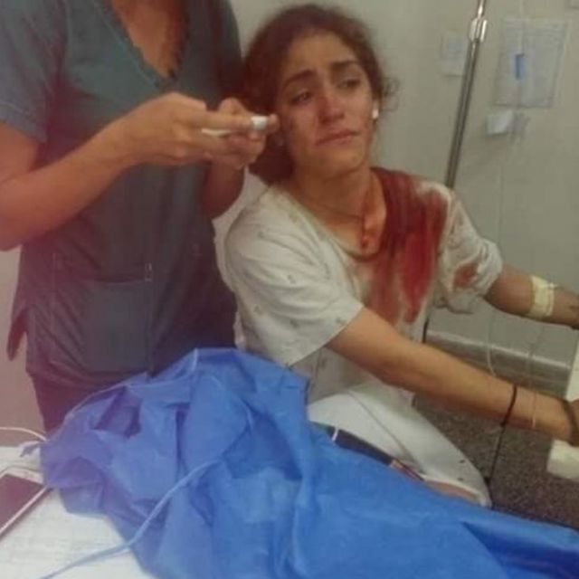 Carmen Ángel en el hospital.