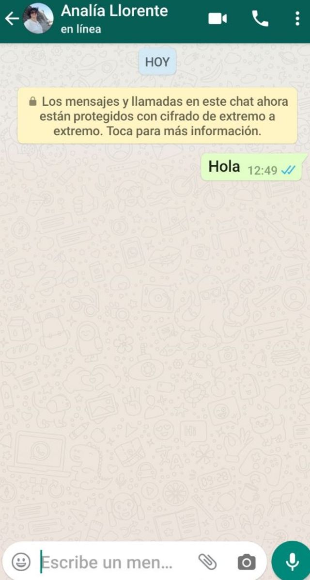 Captura de pantalla de Whasapp.
