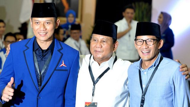 AHY Prabowo Sandiaga Uno