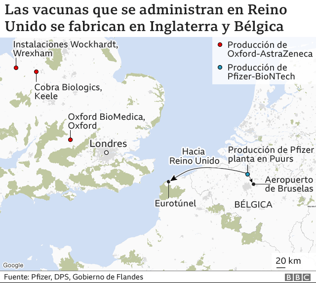 Mapa de fabricantes de la vacuna